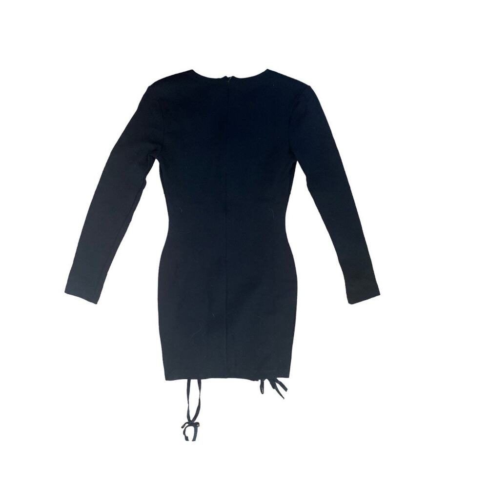 Windsor black lace up dress mini V neck new woman’s size small - Picture 3 of 10